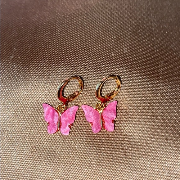 Jewelry - Rose butterfly earrings